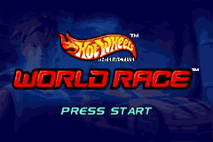 Hot Wheels World Race title screen for GameBoy Advance